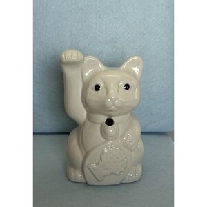 Benihana Japanese Maneki Neko Tiki Cocktail Ceramic White Lucky Cat Mug